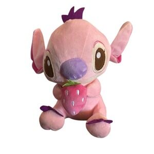 Disney Stitch Girlfriend Angel Pink Plush Toy with Strawberry